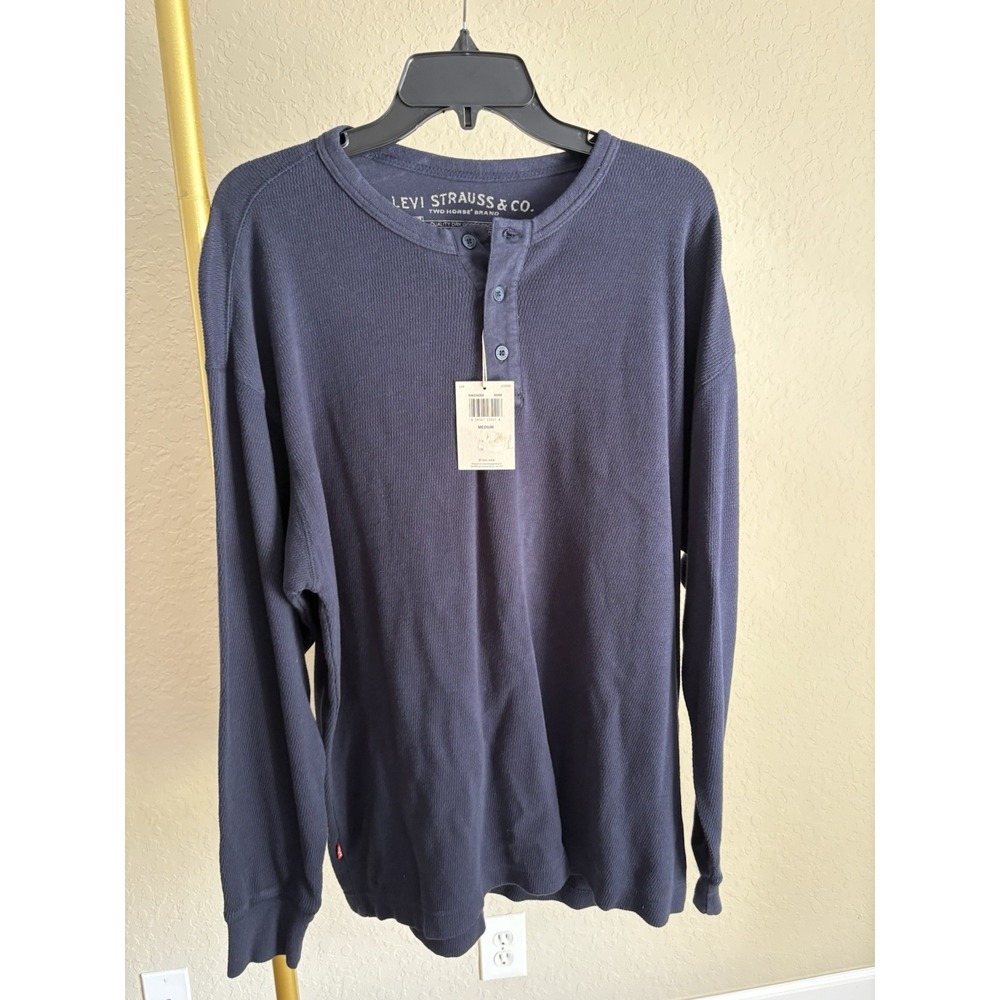 Levi's Men's Cotton Thermal Henley NWT Size M Y2K Layering Classic Casual